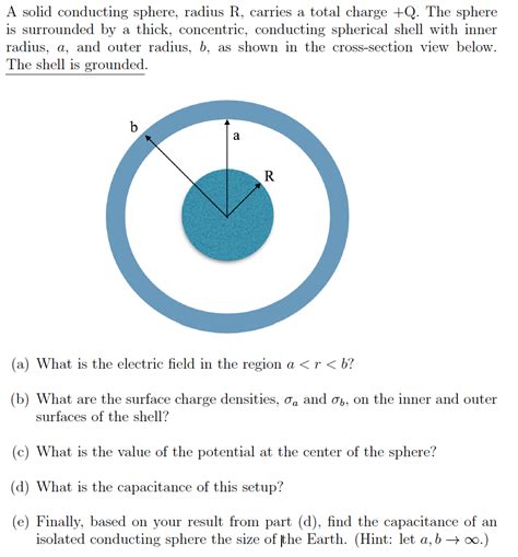 Electric field due to a uniformly charged thin <strong>spherical shell</strong>. . A spherical conducting shell of inner radius